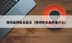 潍坊品牌起名起名（潍坊知名品牌是什么）