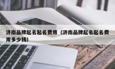 济南品牌起名起名费用（济南品牌起名起名费用多少钱）