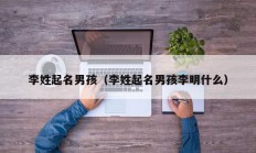 李姓起名男孩（李姓起名男孩李明什么）
