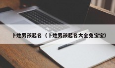 卜姓男孩起名（卜姓男孩起名大全兔宝宝）