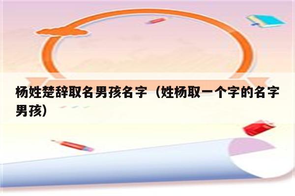 给姓杨的男孩起名字(给姓杨的男孩取名字)